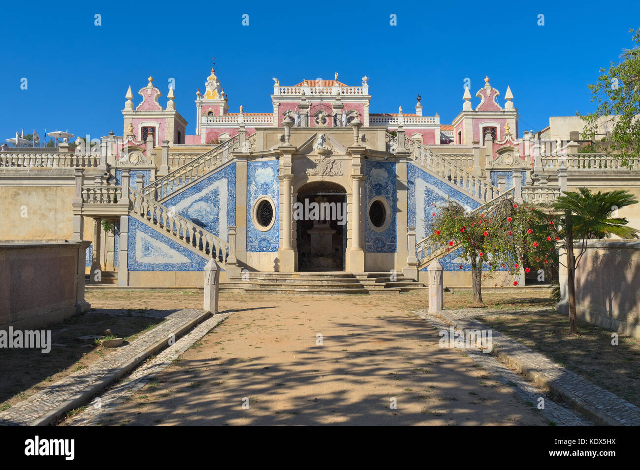 Estoi Palace in the village of Estoi. Landmark, hotel and national monument which is a great example of Romantic architecture Stock Photo