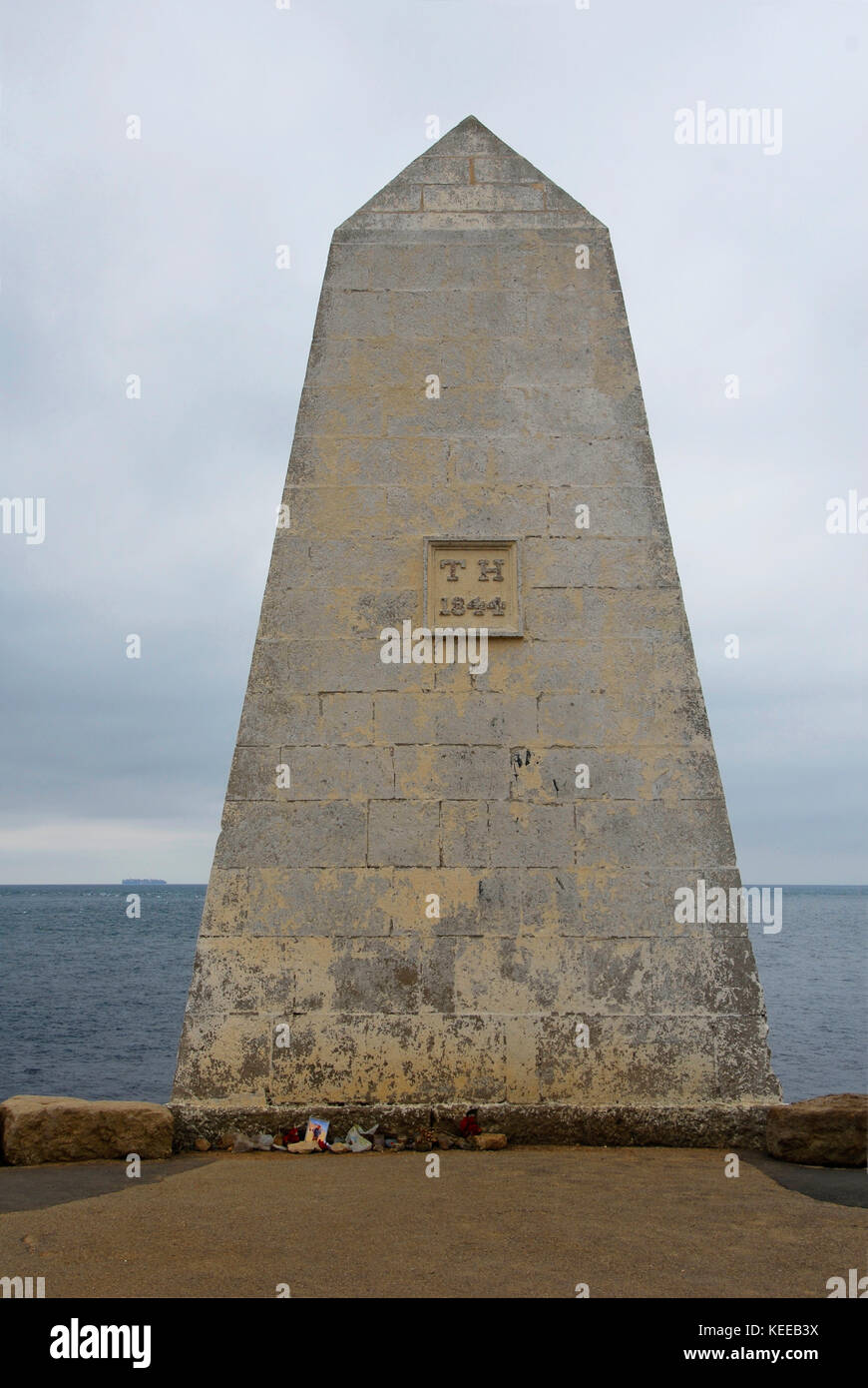 Trinity House obelisk, Portland Bill, Dorset, England Stock Photo