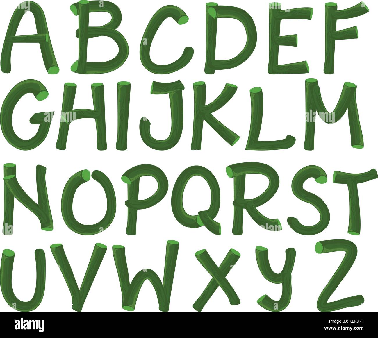 Illustration of a set of green alphabet Stock Vector Image & Art - Alamy