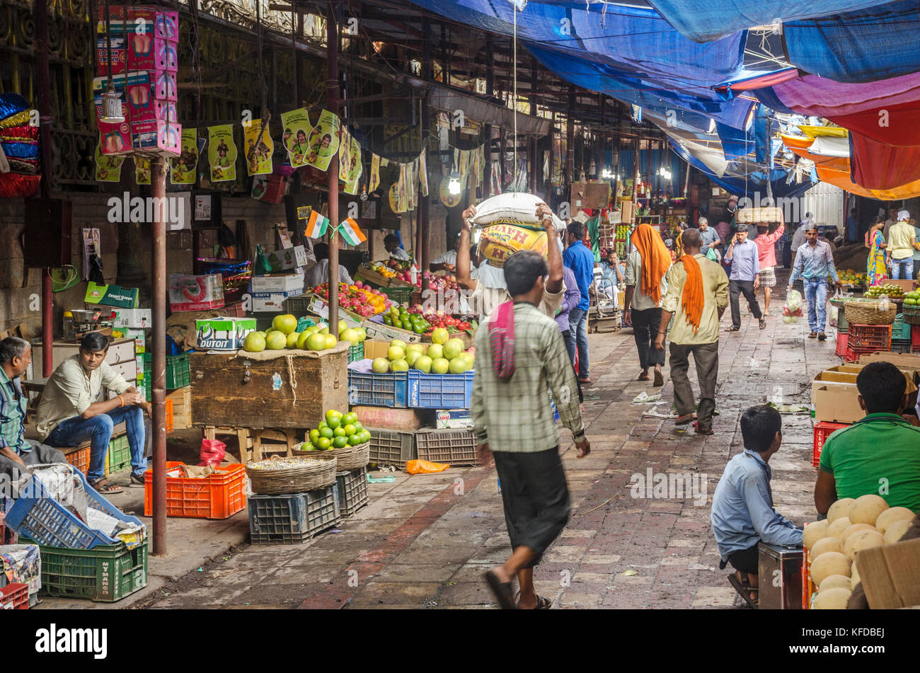 People at the Crawford market, Mumbai, India Stock Photo