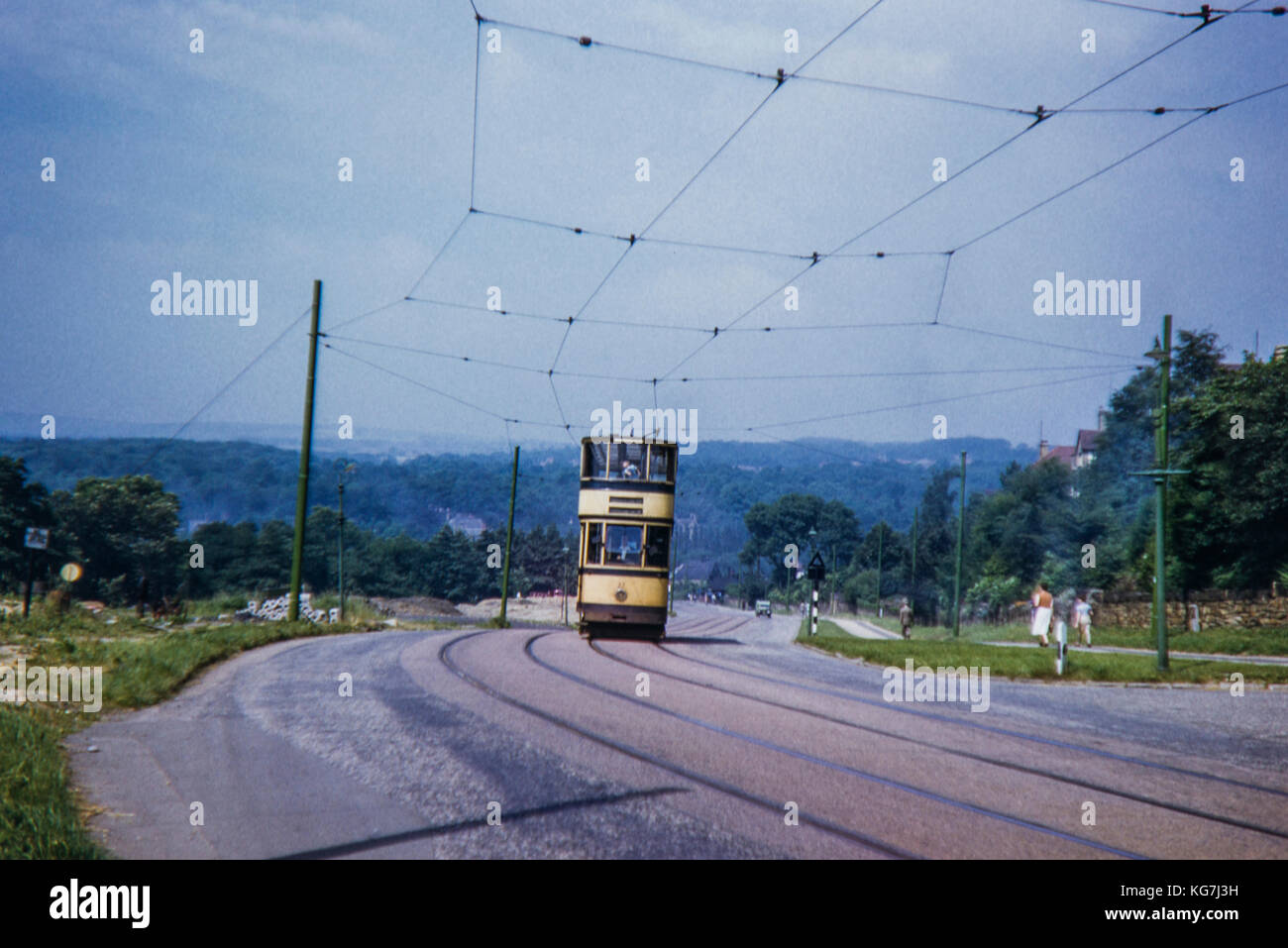 Sheffield Tram No.27 Abbey Lane July 1955 Stock Photo