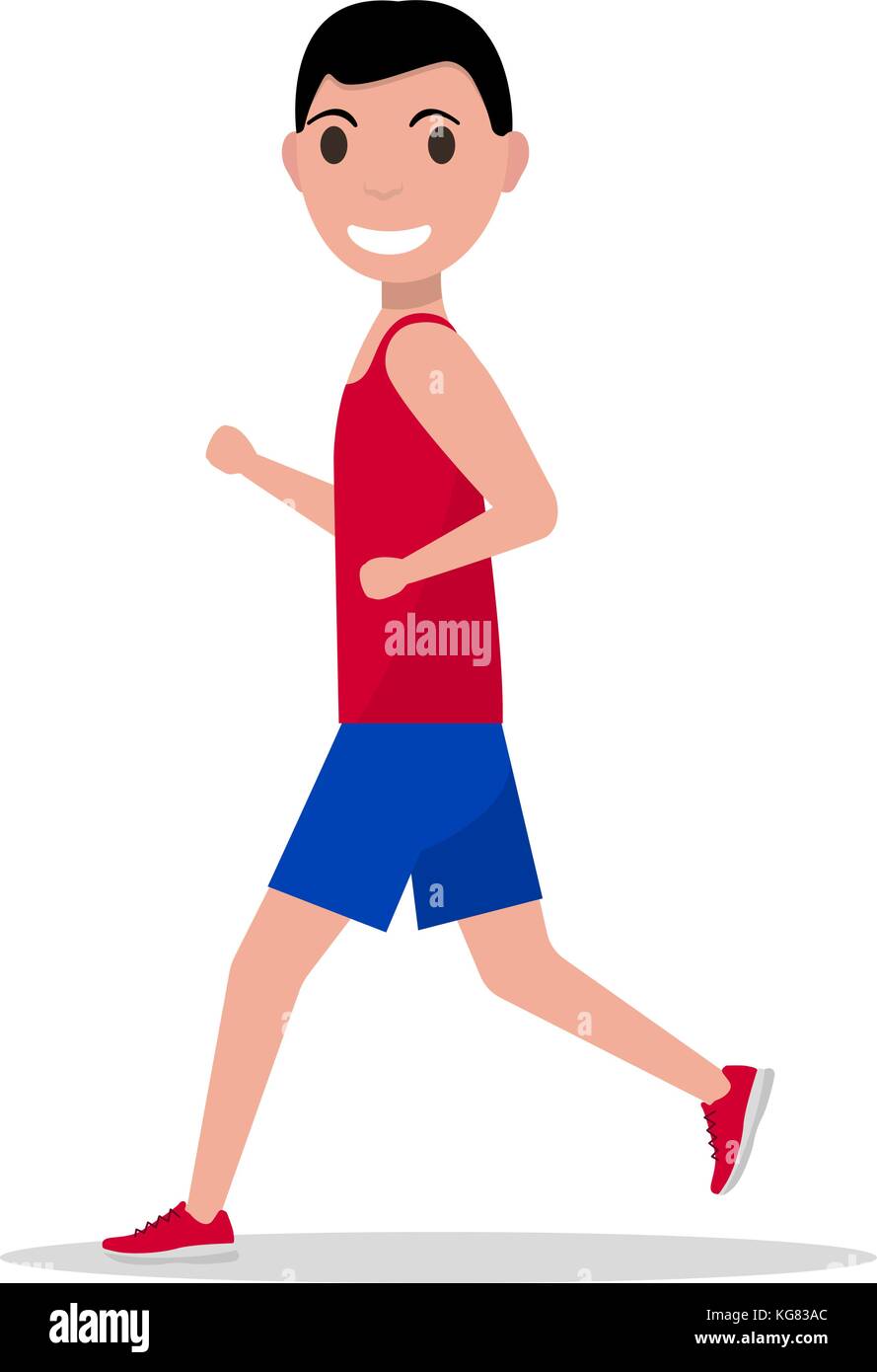 Vector cartoon man running jogging Stock Vector