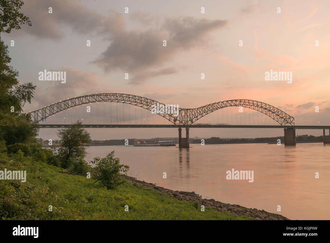 Hernando Desoto Bridge in Memphis Tennessee Stock Photo