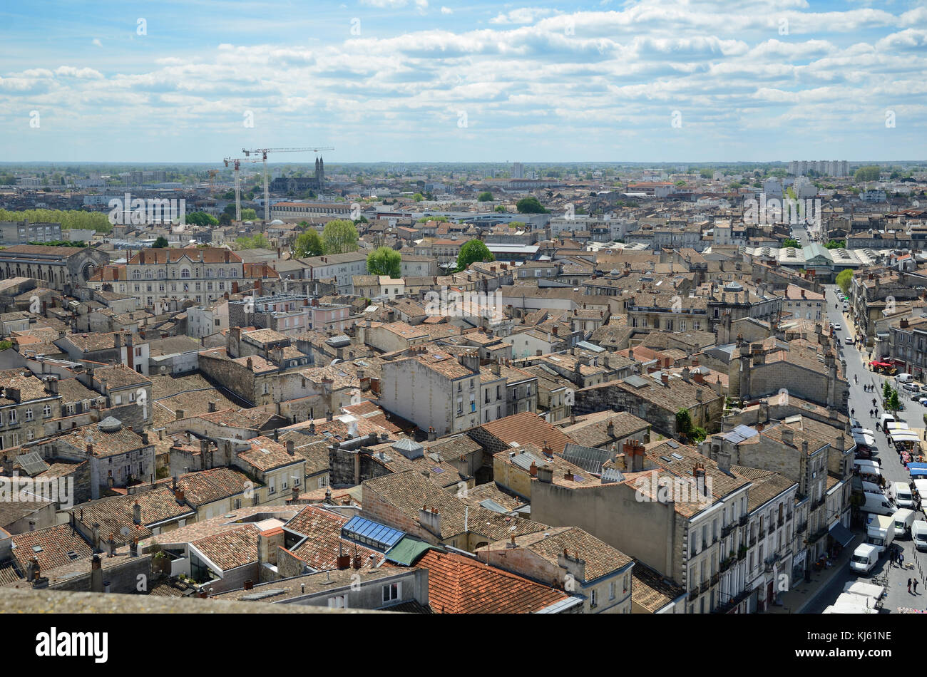 Bird's eyes view of the French city Bordeaux Stock Photo