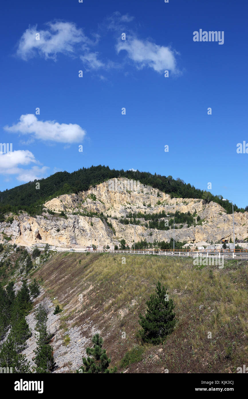 stone pit on mountain landscape Stock Photo