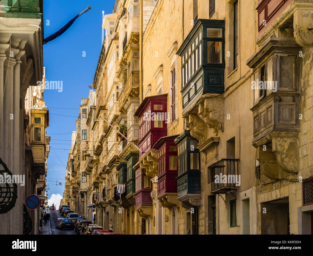 Old town of Valletta on Malta Stock Photo