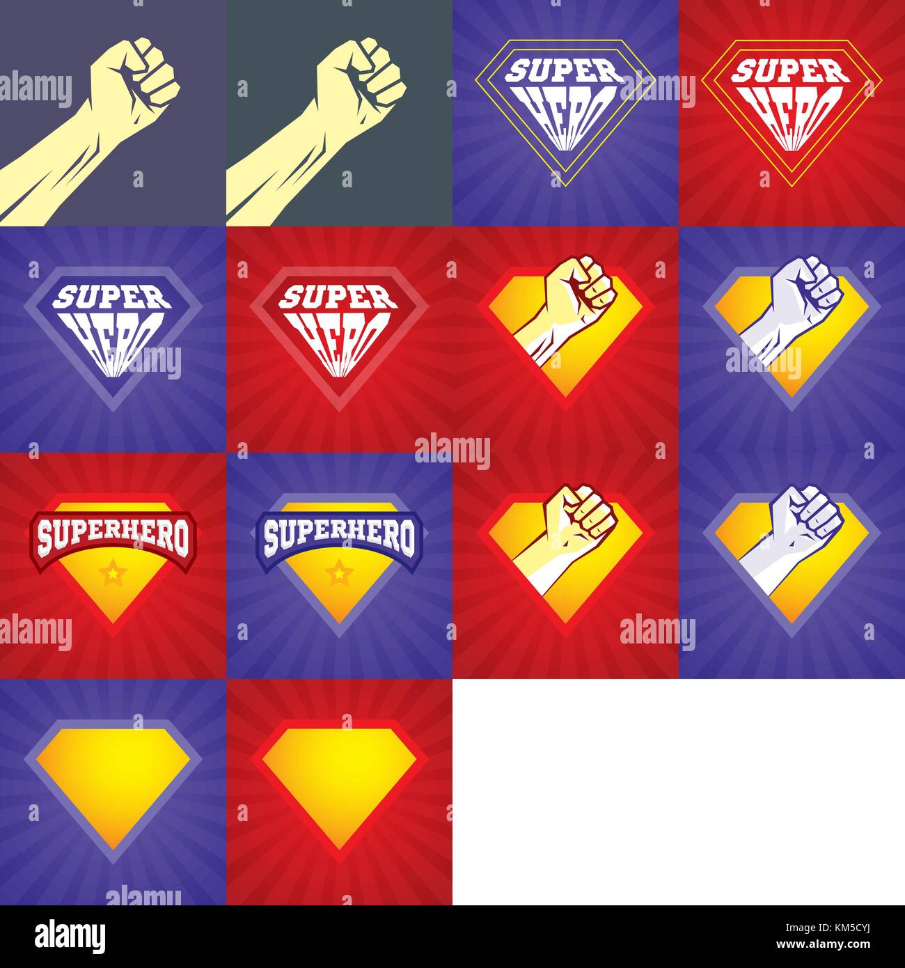 Superhero logo element template. Vector superhero icon Stock Vector