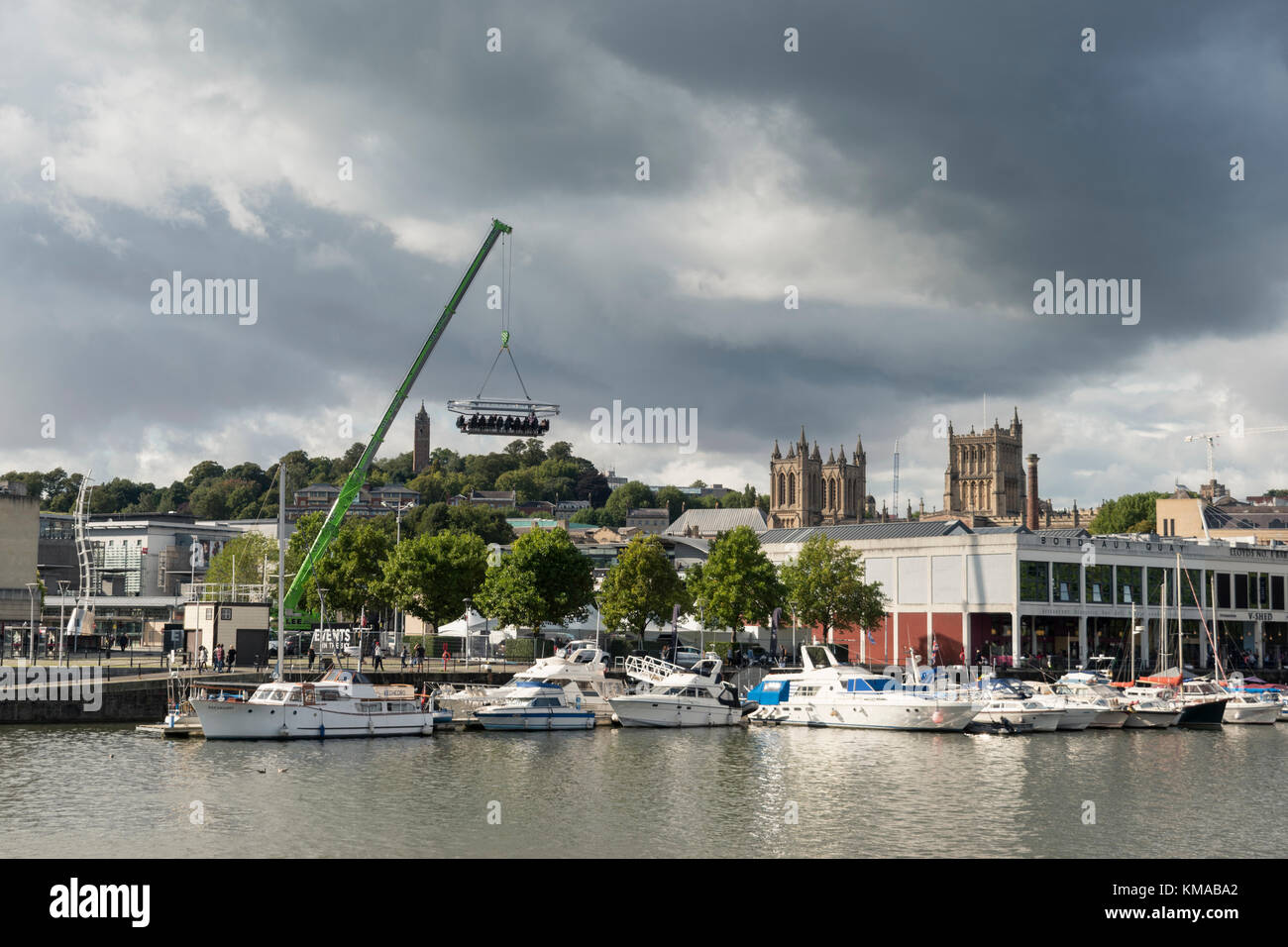 View of Bristol's historic Floating Harbour in summer Stock Photo