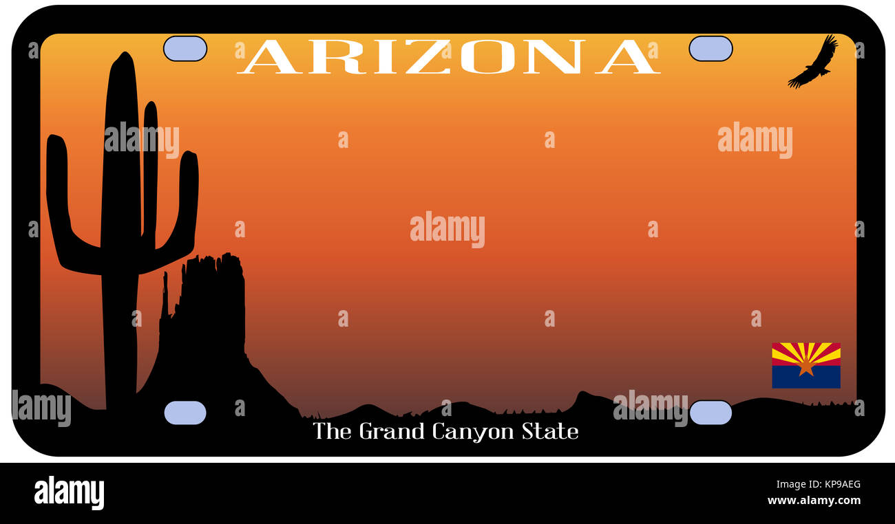 Arizona State License Plate Stock Photo Alamy