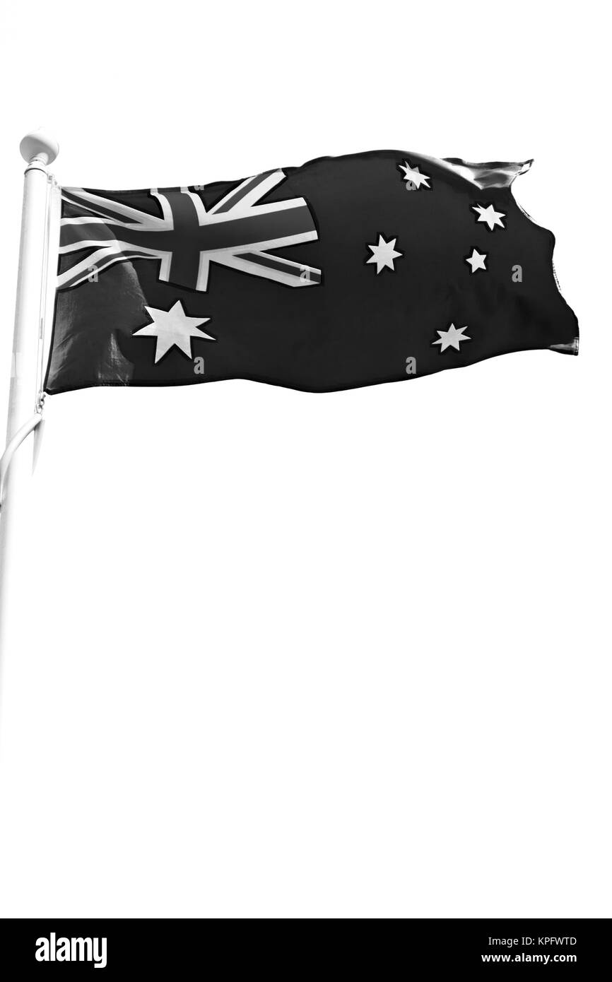 Australian flag isolated Black and White Stock Photos & Images - Alamy