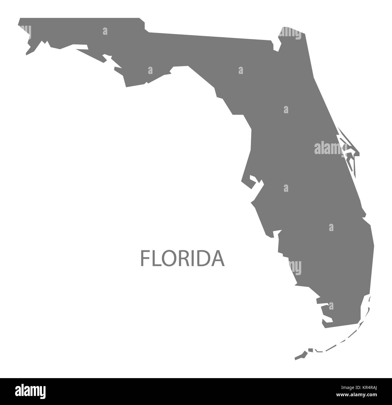 Florida USA Map grey Stock Photo