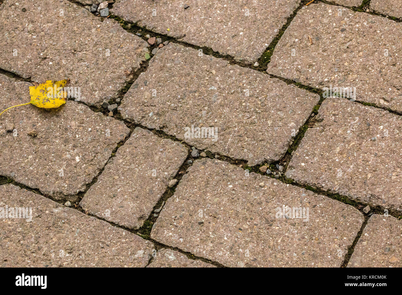 The lonely street made of big cobblestones Stock Photo