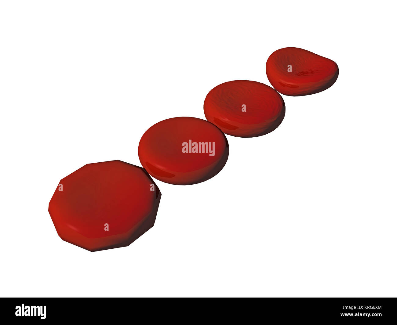 red blood cells released Stock Photo