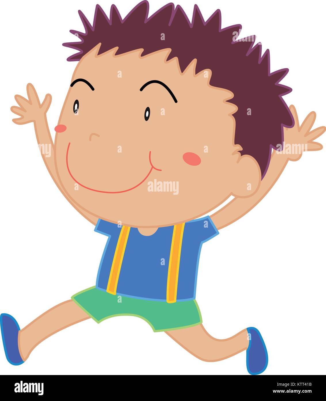 Illustration of young boy running Stock Vector