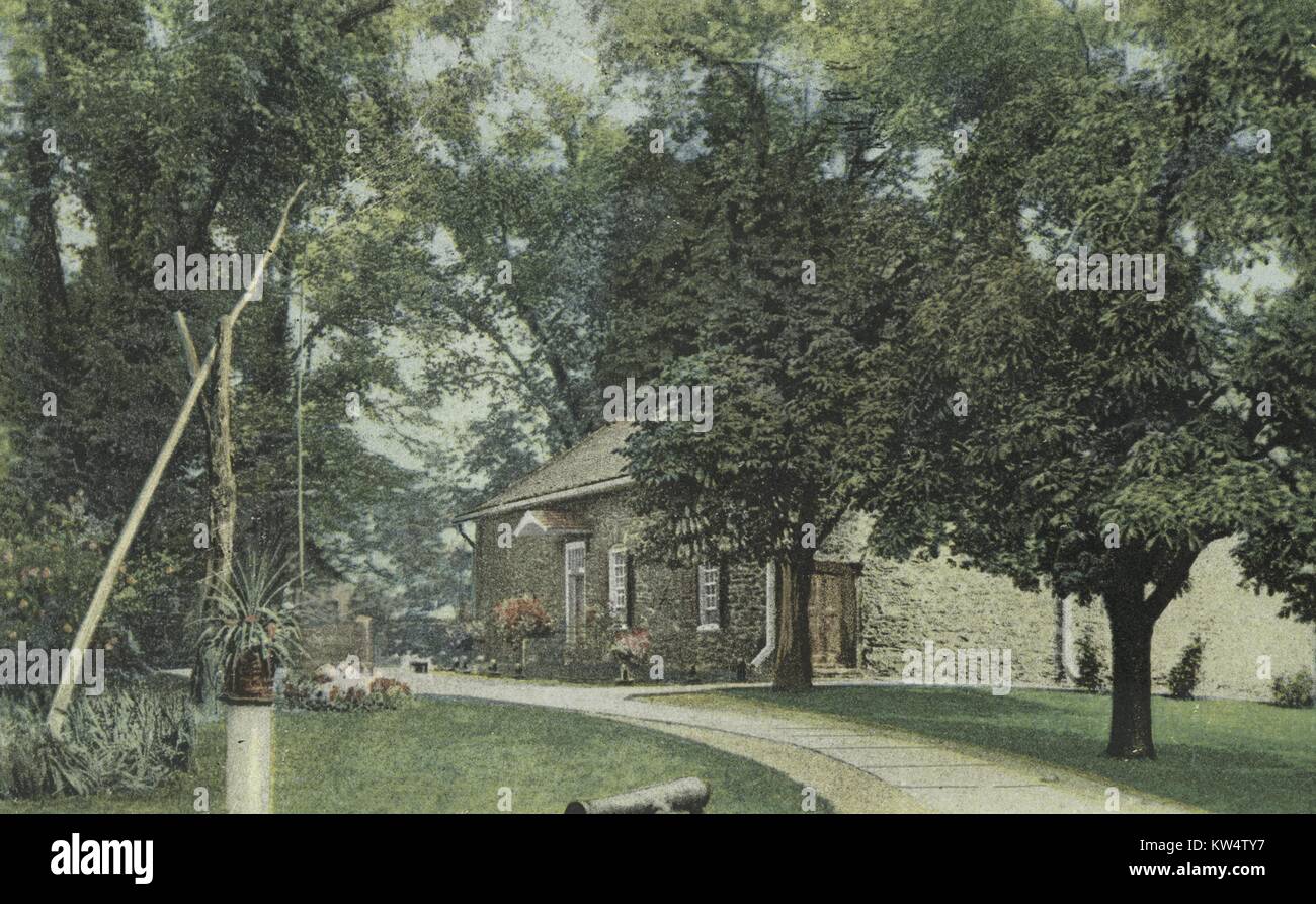 Postcard of General Geor Washington's Headquarters in Newburgh, New York, 1914. From the New York Public Library. Stock Photo