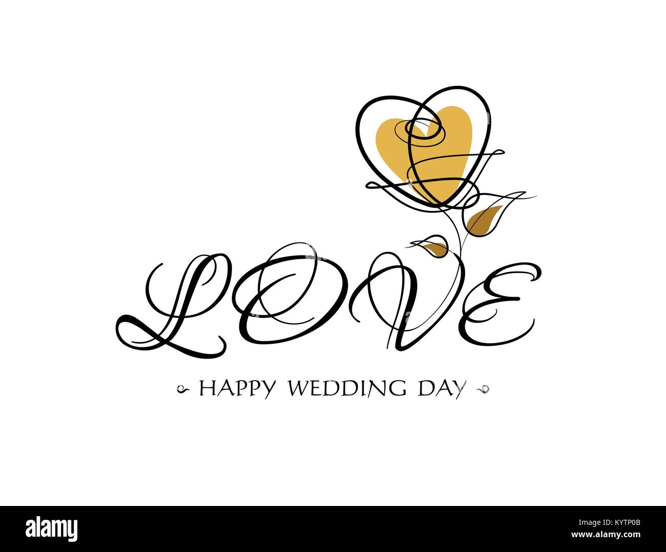 Love. Wedding day greeting card. Romantic calligraphy sign with ...