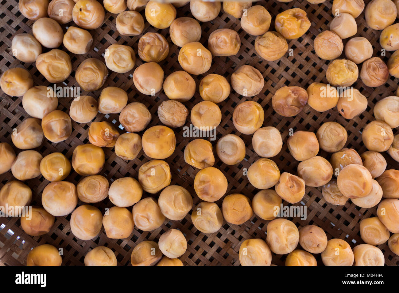 Umeboshi drying, Tsuruoka City, Yamagata Prefecture, Japan Stock Photo