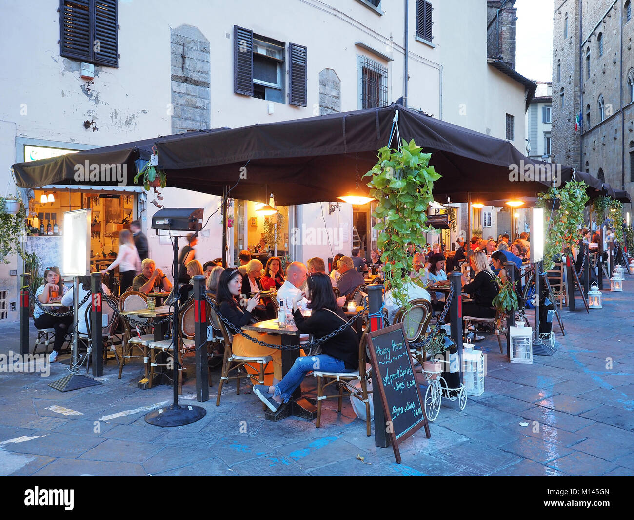 Europe,Italy,Tuscany,Florence,Restaurant,dining room,bar in old town centre Stock Photo