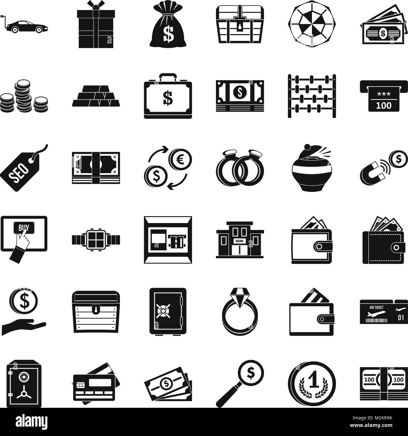 Quantity of money icons set, simple style Stock Vector Image & Art - Alamy