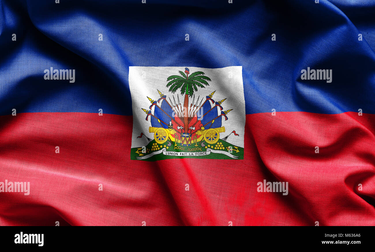 Haiti waving flag Stock Photo