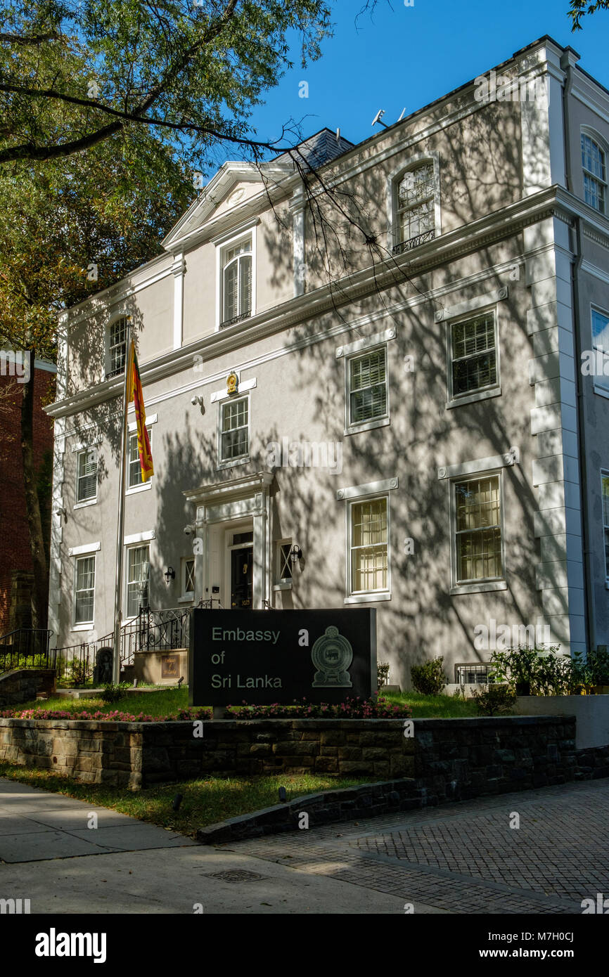 Embassy of Sri Lanka, 3025 Whitehaven Street, Washington DC Stock Photo