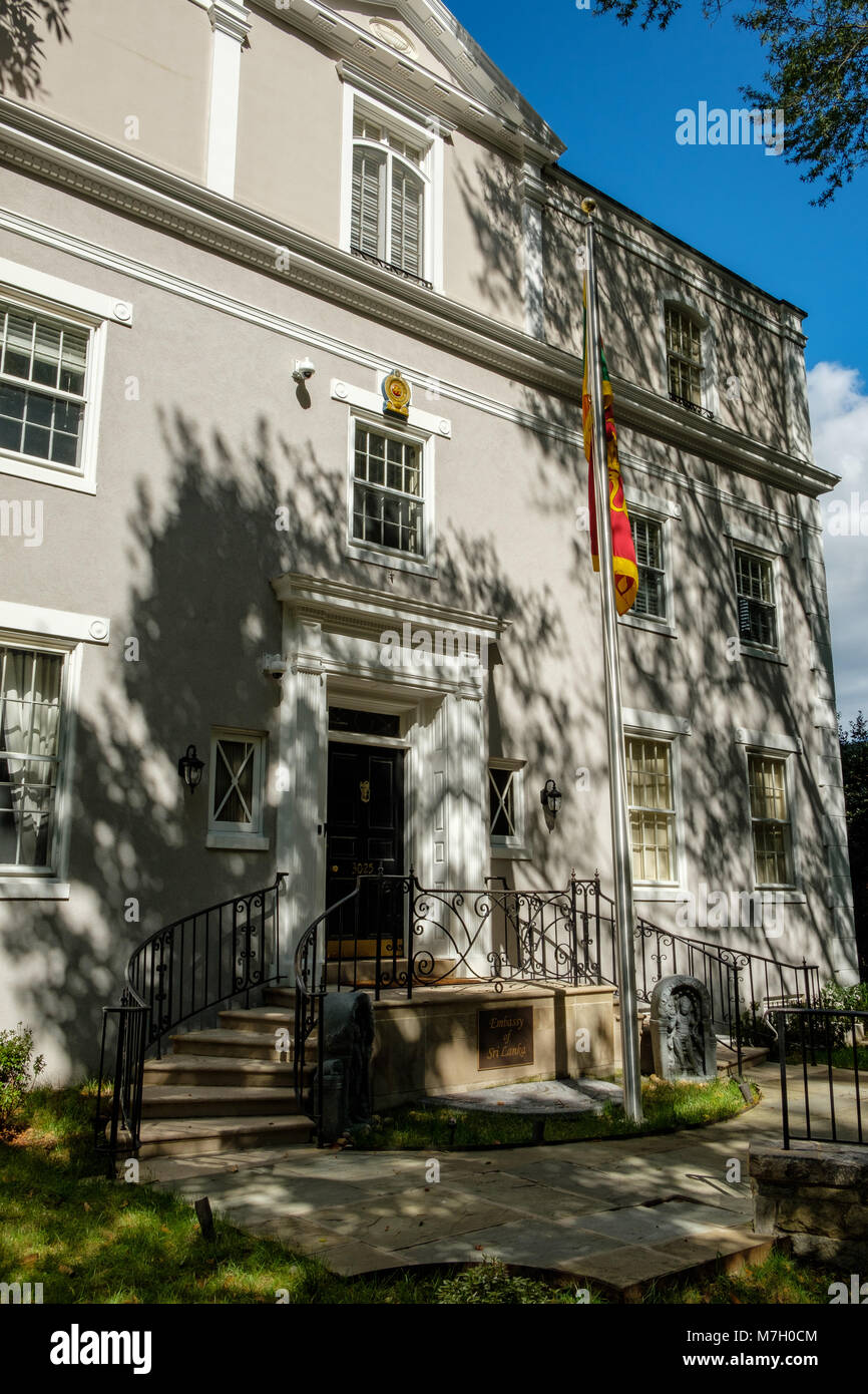 Embassy of Sri Lanka, 3025 Whitehaven Street, Washington DC Stock Photo