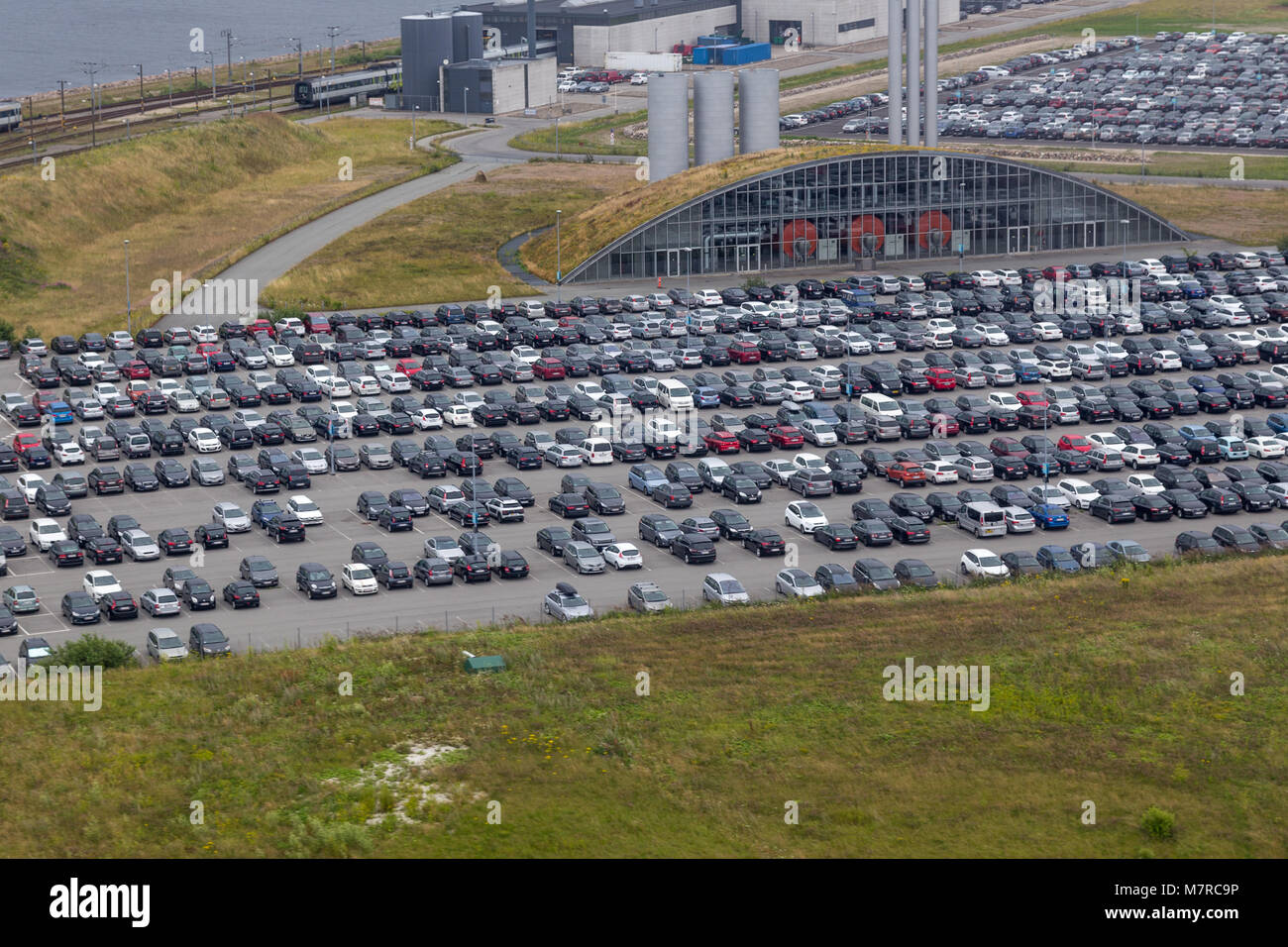 Carpark aerial view Stock Photo