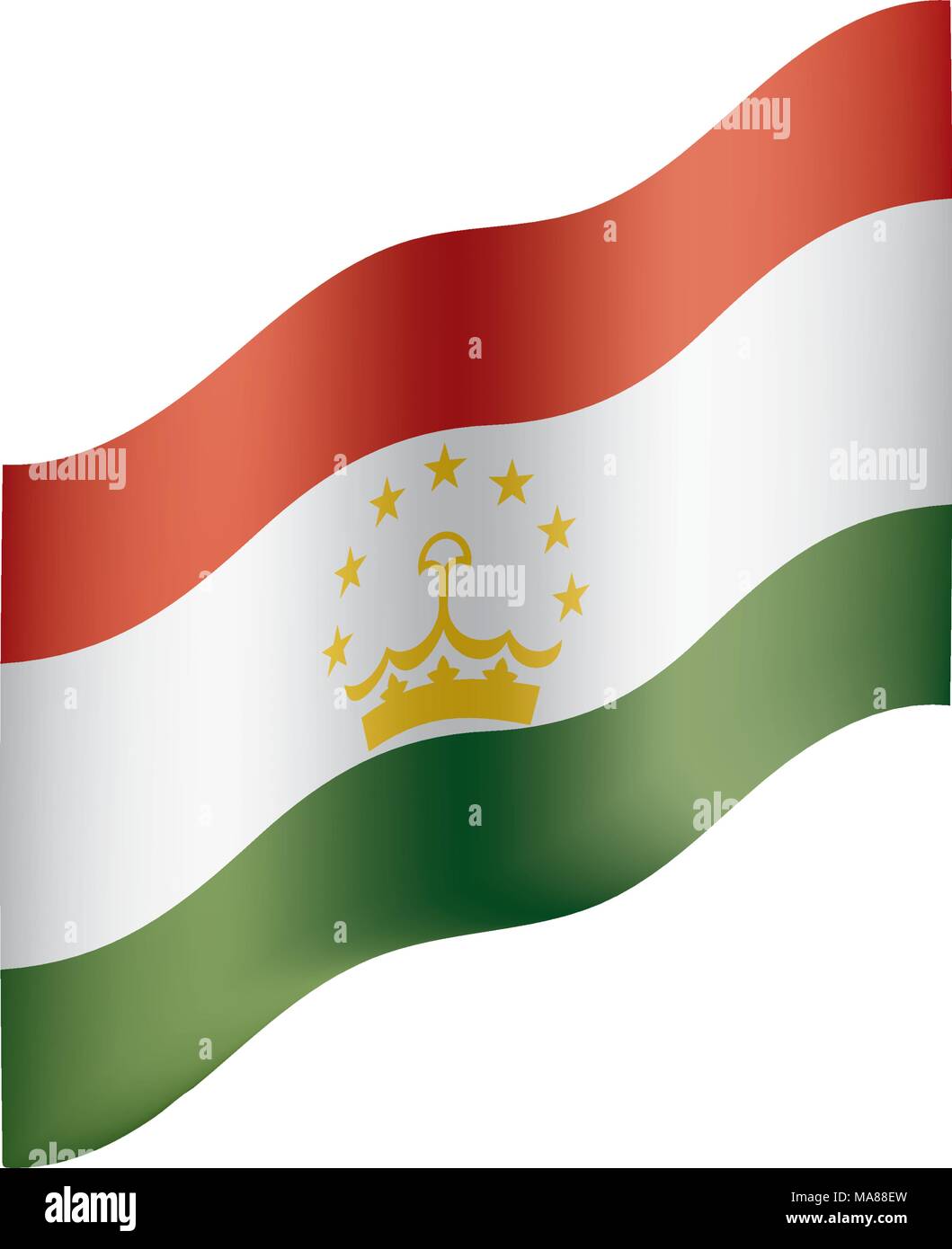 Tajikistan flag, vector illustration Stock Vector