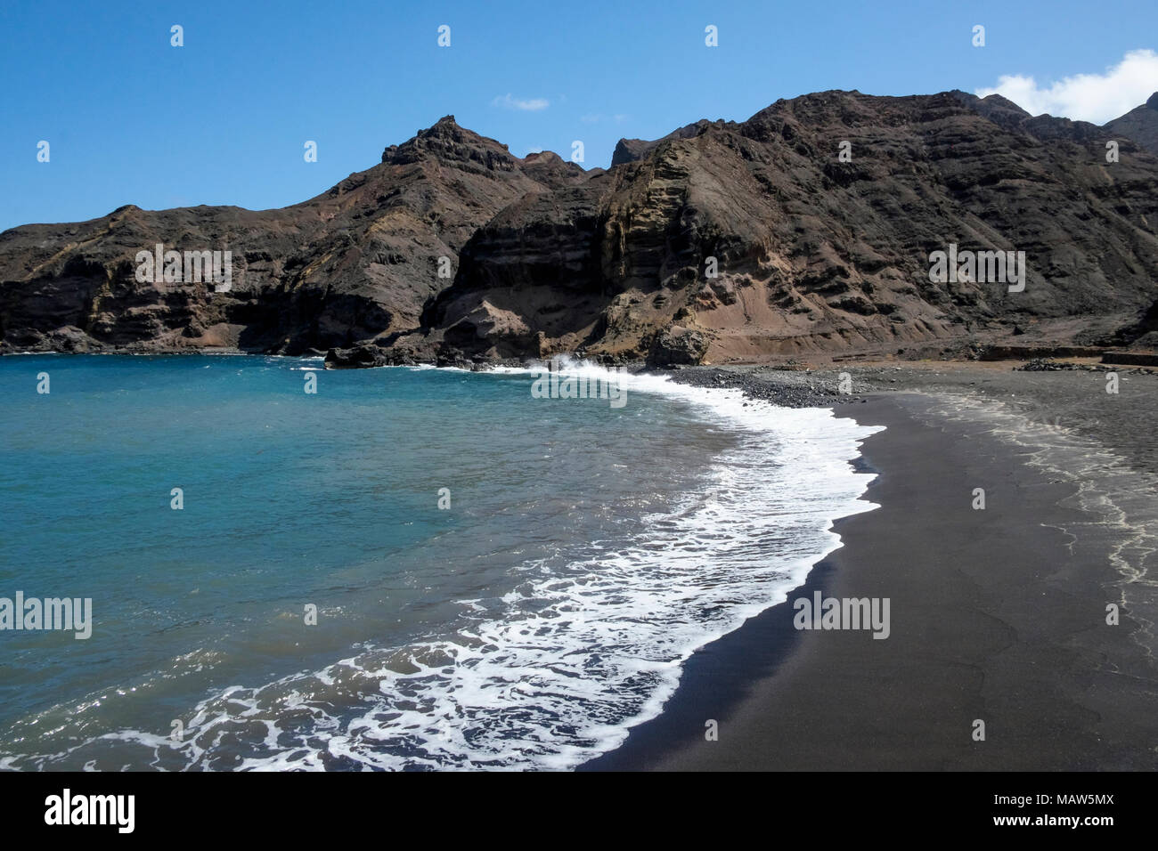 Mountainous coastline, Saint Helena Island, South Atlantic Stock Photo