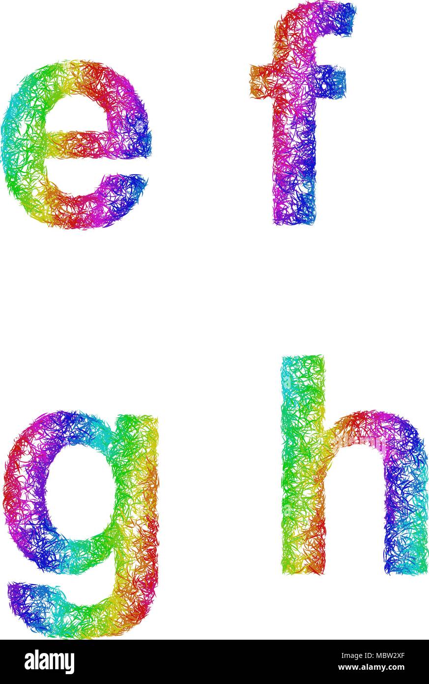 Rainbow letters Cut Out Stock Images & Pictures - Alamy