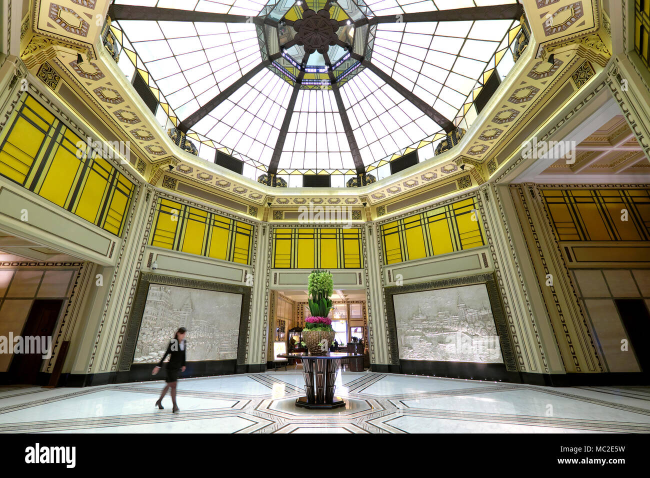 The lobby of Fairmont Peace Hotel, Shanghai, China Stock Photo