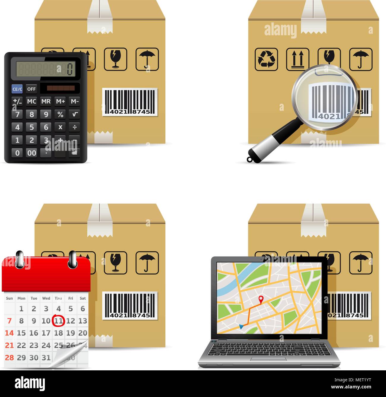 Vector shipment icons Stock Vector