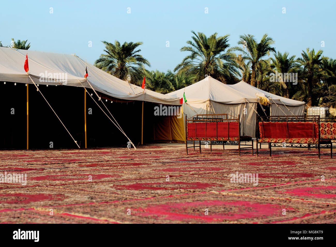 Arabian tents and carpets, Kuwait Stock Photo