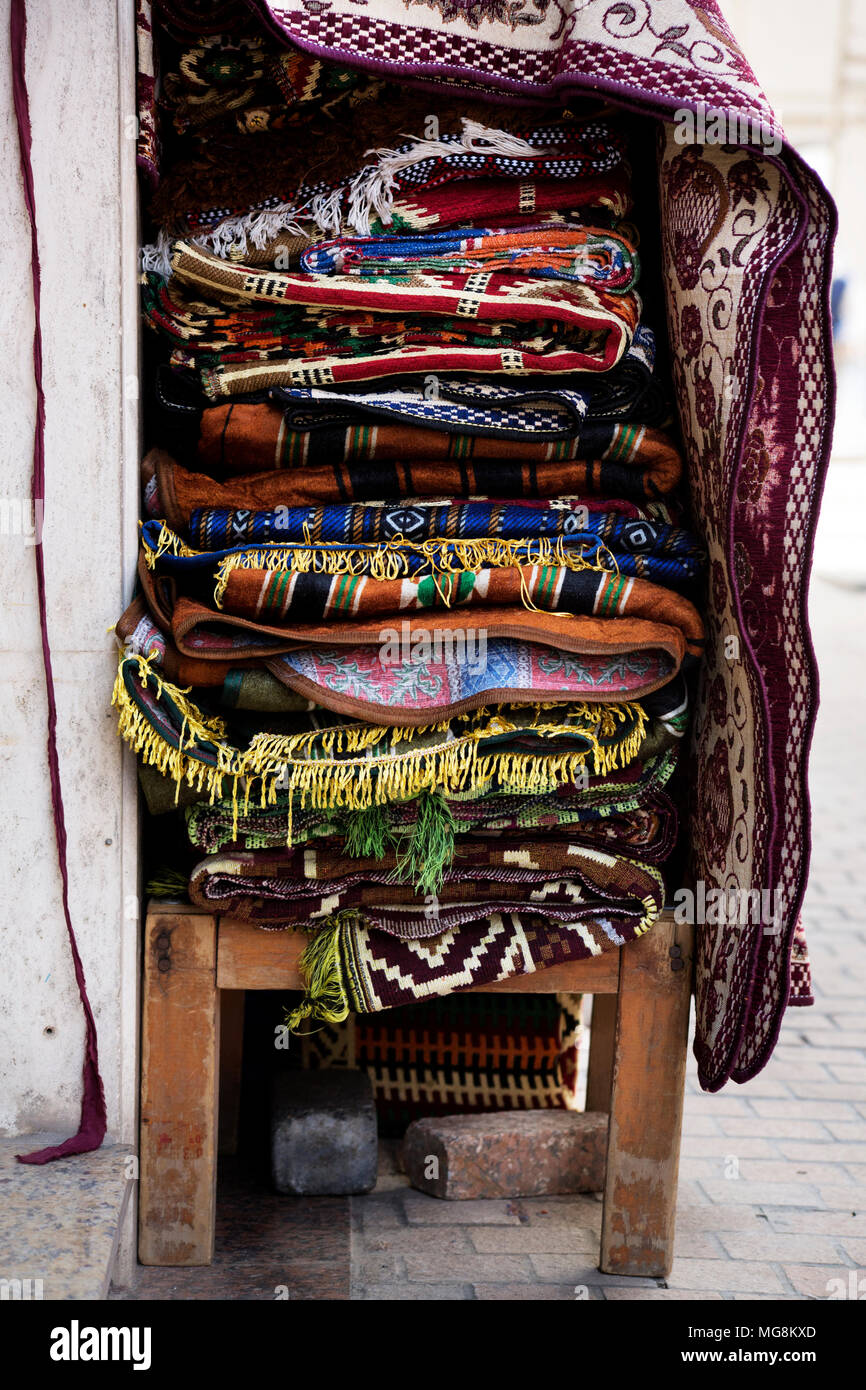 Carpets / rugs at a souq, Kuwait Stock Photo