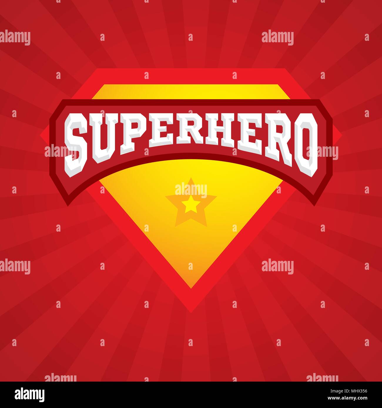 Superhero logo template. The icon of a superhero and super powers, fanart background. Vector superhero icon. Stock Vector