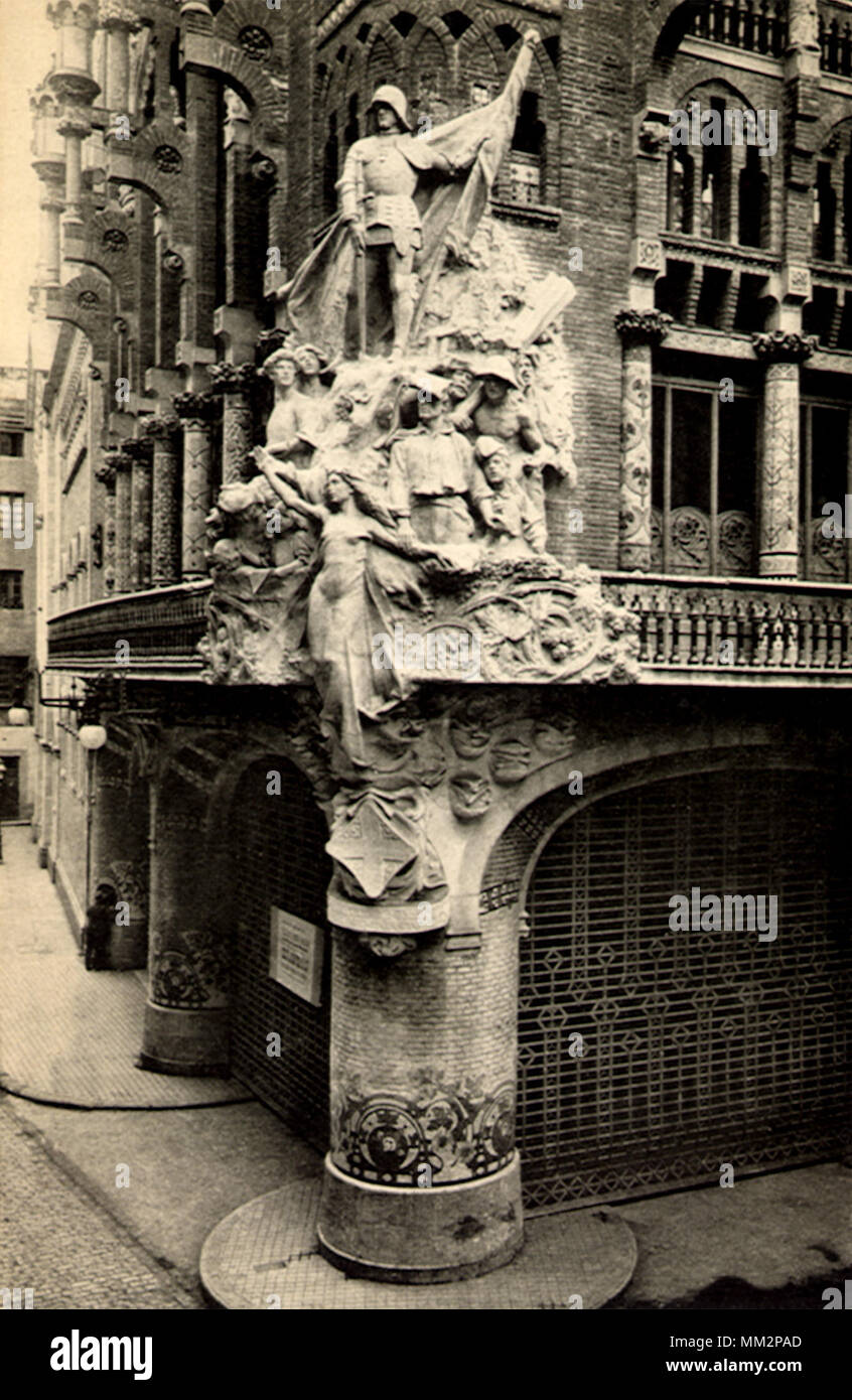 Group of Allegorical Statues. Barcelona. 1930 Stock Photo