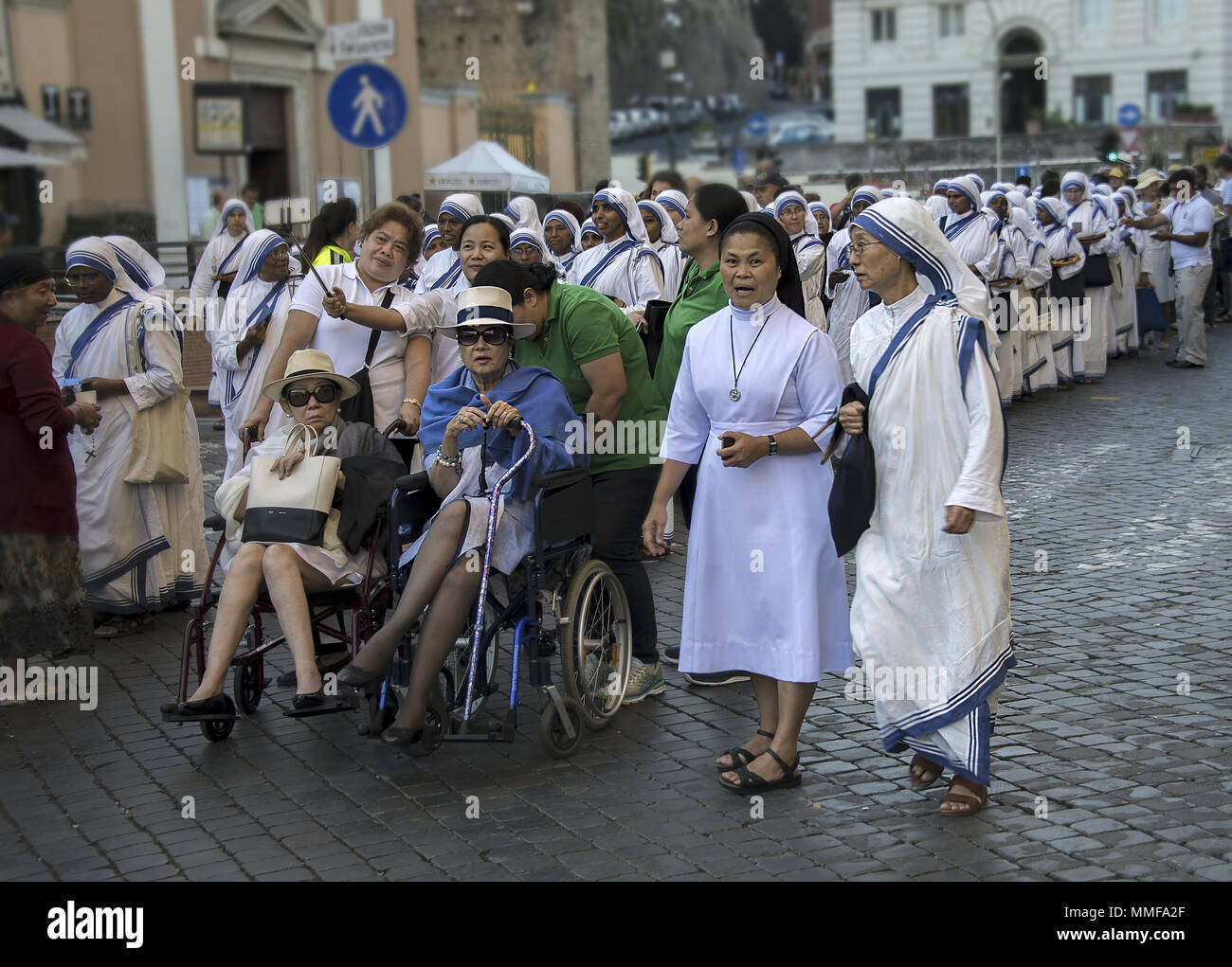 Mother Teresa's canonization is attended by thousands in Rome, Italy Stock Photo