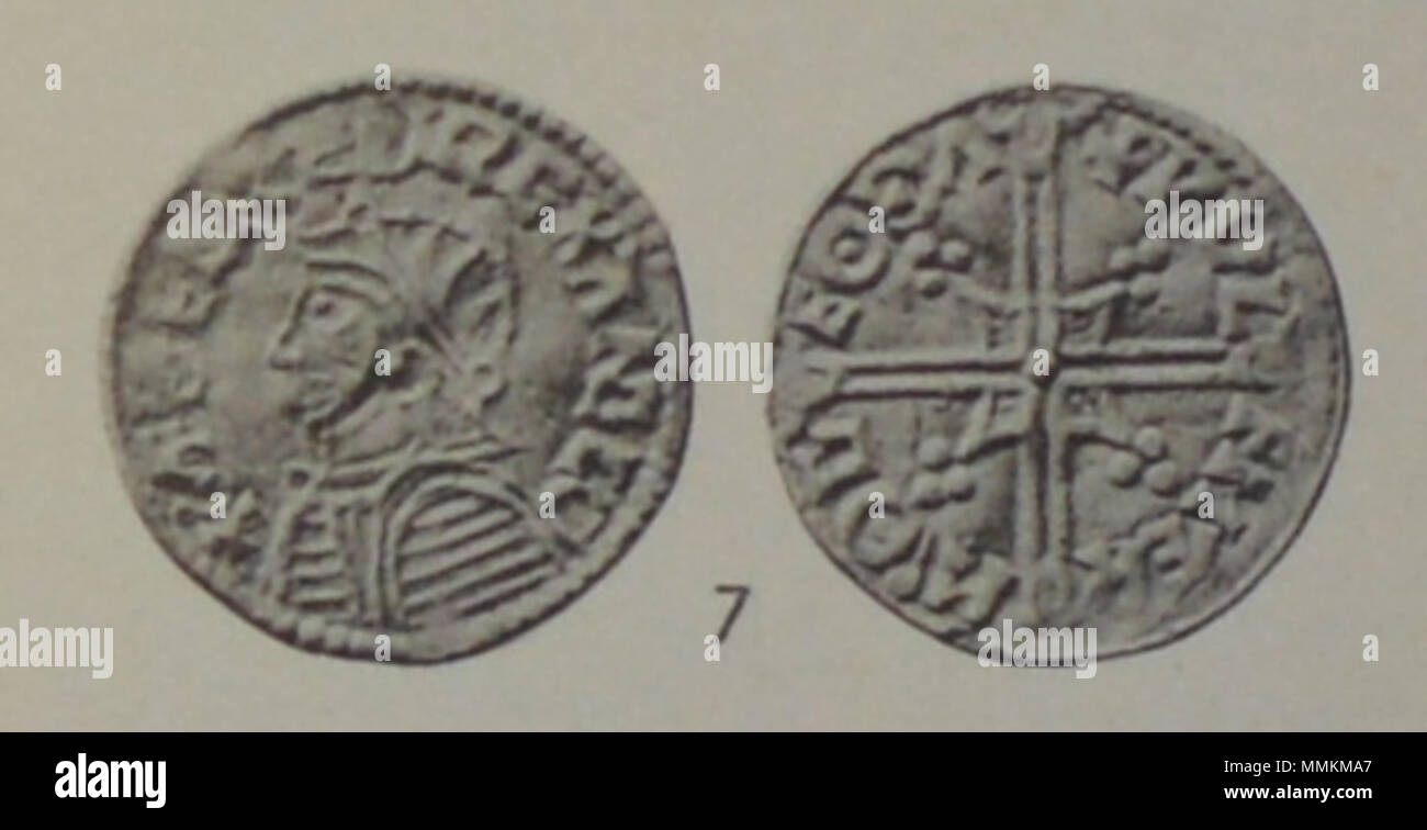 Coin of King Æthelred the Unready Stock Photo