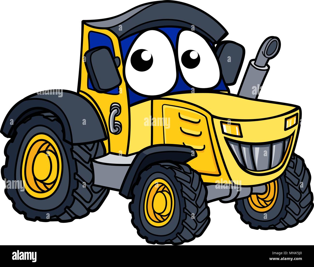 Farm Tractor Cartoon Character Stock Vector