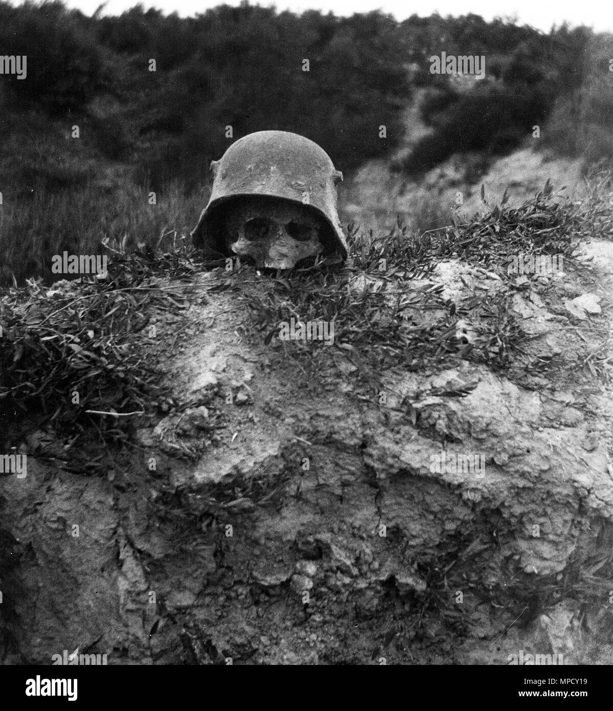 Human Skull Inside German Military Helmet World War One Verdun France ...