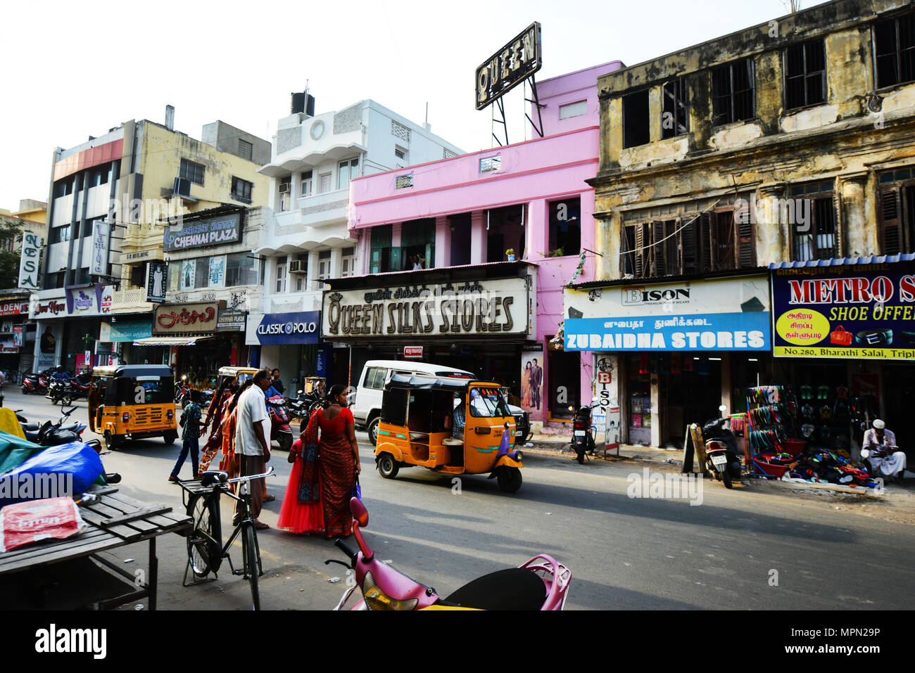 A colorful market in Chennai, India. Stock Photo