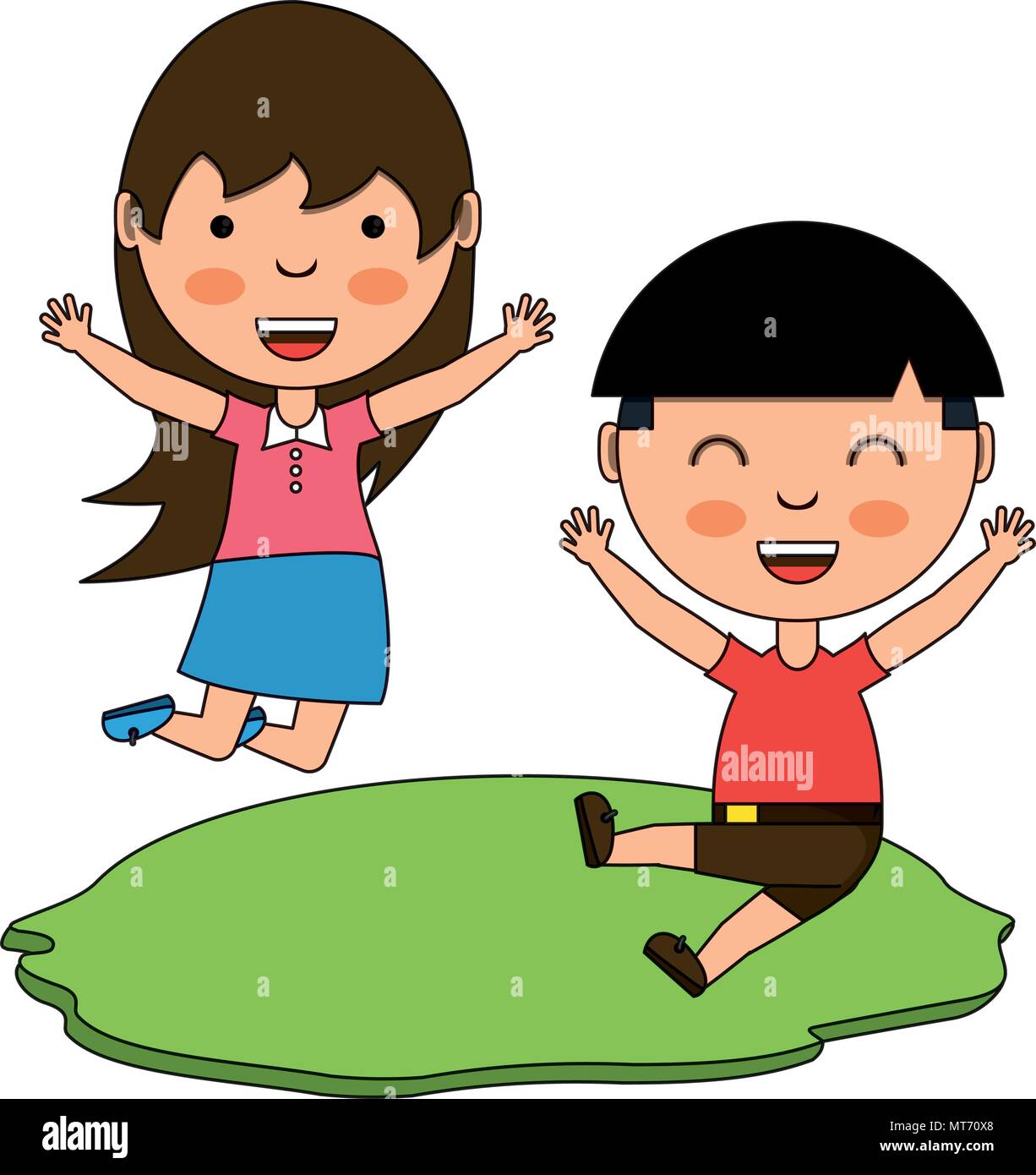 Happy Kids Jumping Clipart