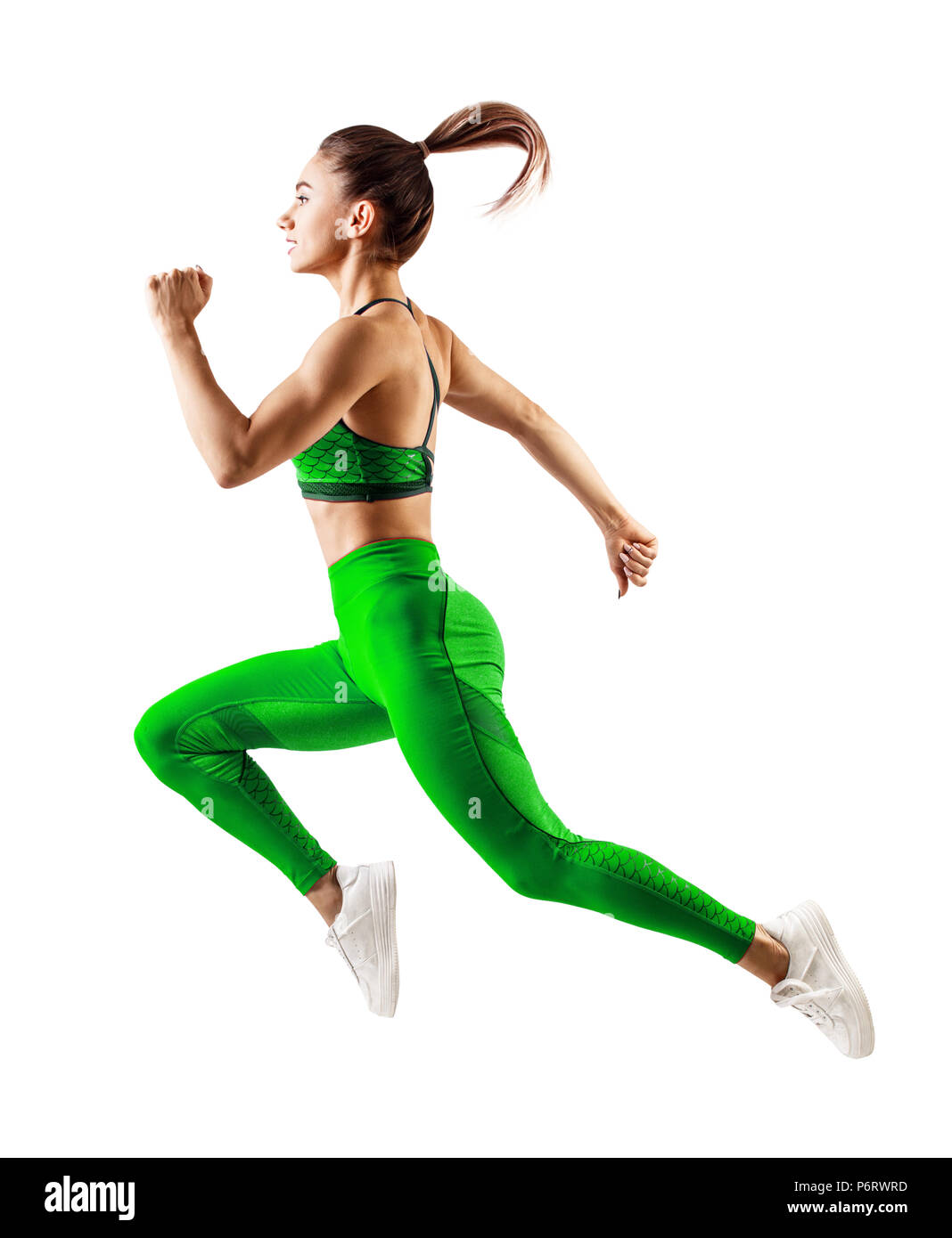 one caucasian woman runner Stock Photo