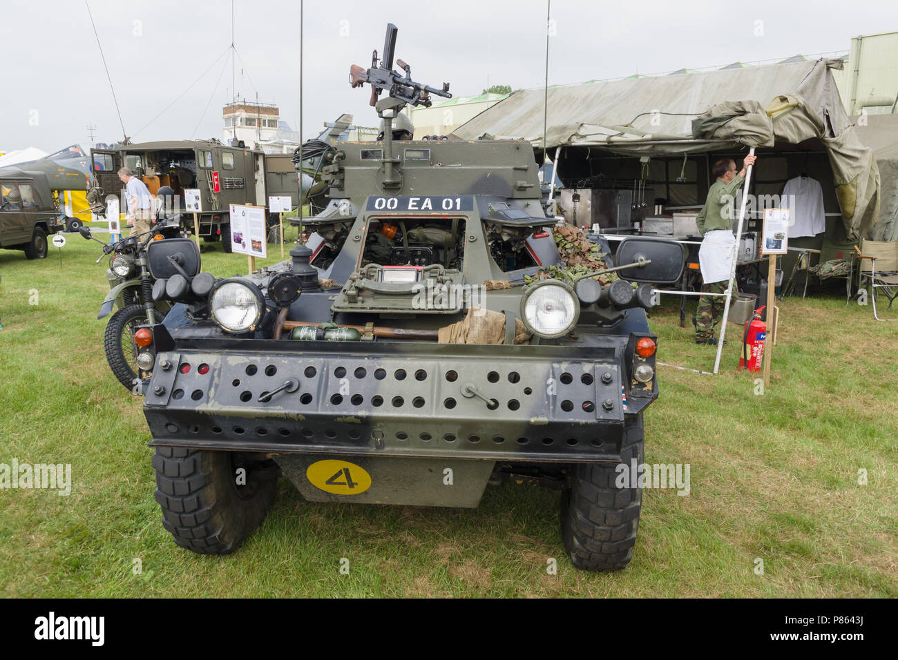 Daimler a Ferret a British army armoured car  at a military vehicle display. Introduced in 1952 by Daimler Stock Photo