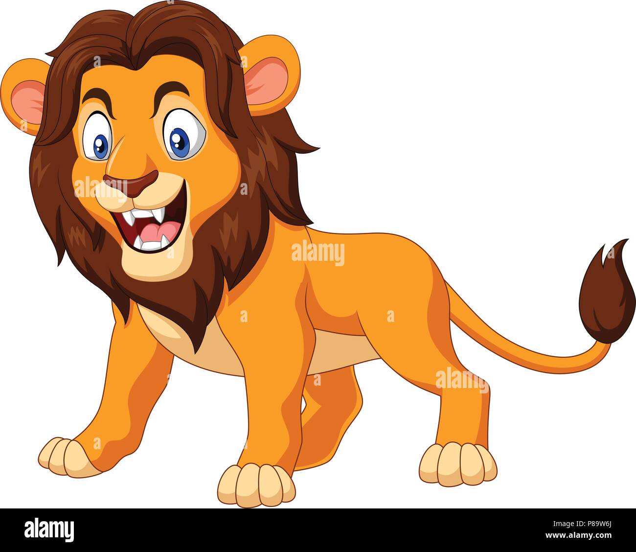 Cartoon angry lion Stock Vector