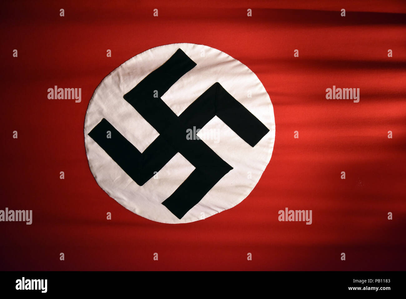 German Third Reich nazi flag with swastika Stock Photo