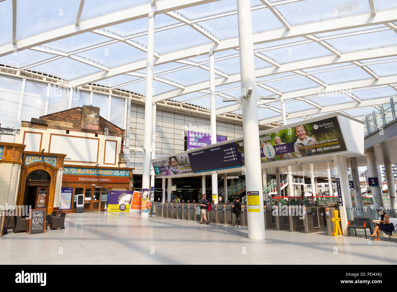 Ticket barrier at Manchester Victoria Station Stock Photo