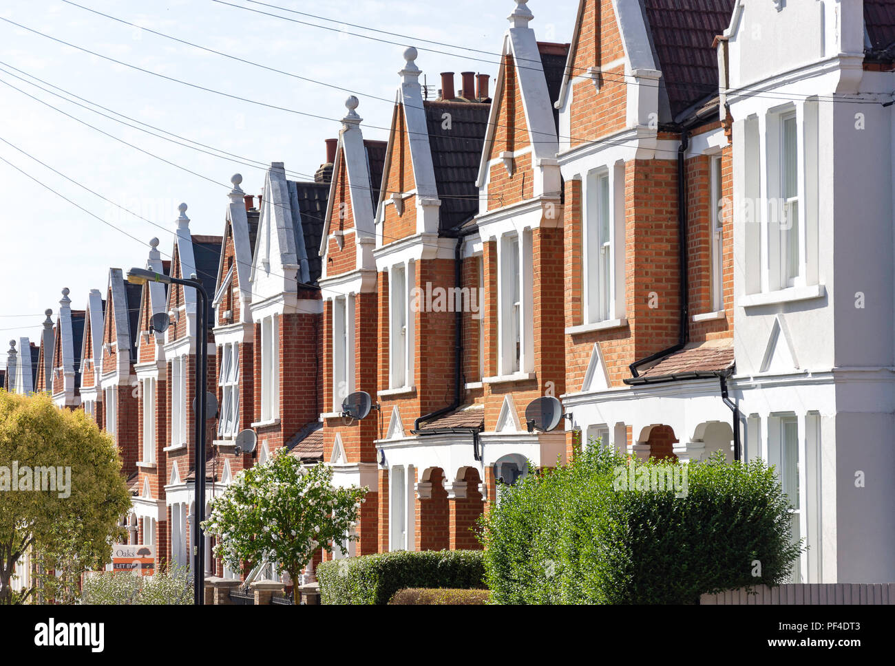 Terraced houses on Norfolk House Road, Streatham, London Borough of Wandsworth, Greater London, England, United Kingdom Stock Photo