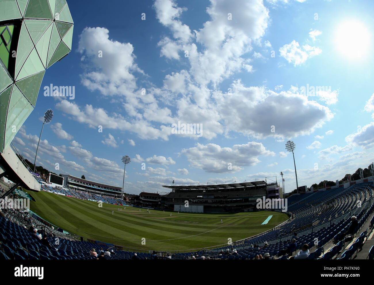 Emerald Headingley Stadium, Leeds, West Yorkshire, 31st August 2018.    General Stadium view of the Emerald Headingley Stadium as it under goes a mult-million pound redevelopment of the north stand during Day 3 of the Specsavers County Championship match between Yorkshire CCC and Somerset CCC at Emerald Headingley Stadium.   Credit: Touchlinepics/Alamy Live News Stock Photo