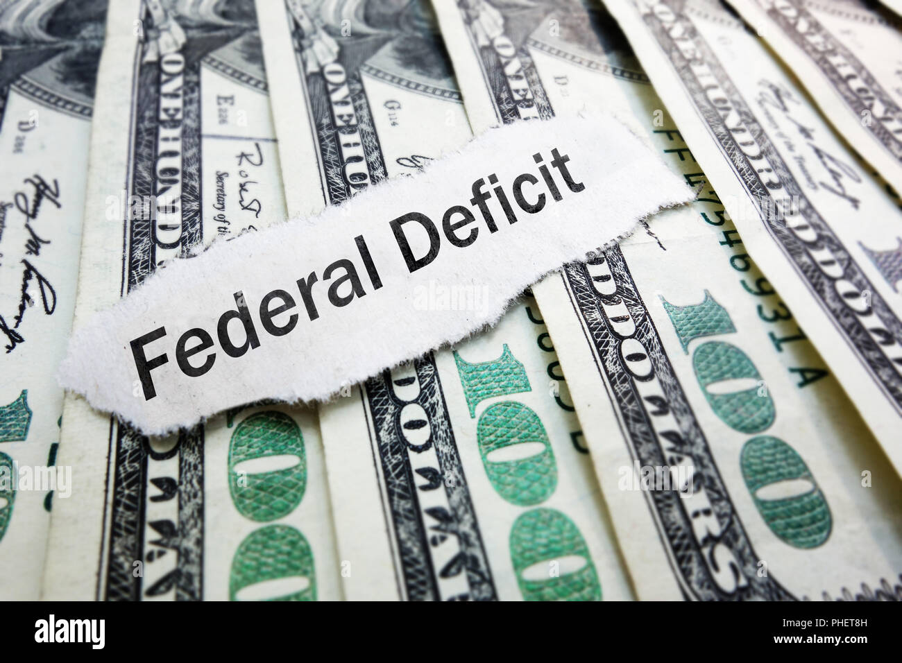 US government federal deficit Stock Photo